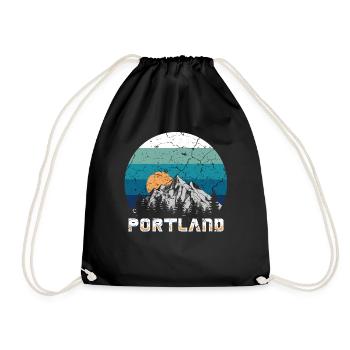 Portland - Drawstring Bag - black - Front