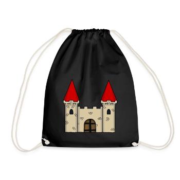Ritterburg Mittelalter Ritter Festung Schloss - Turnbeutel - Schwarz - Vorne