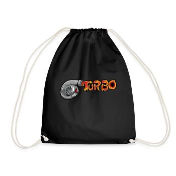 Turbo HP Car Automobile Freak Fast Speed - Drawstring Bag - black - Front
