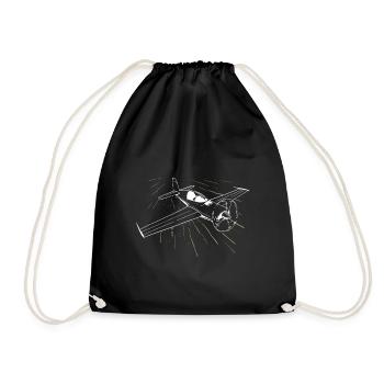 Avion pilote pilote - Sac de sport léger - noir - Devant