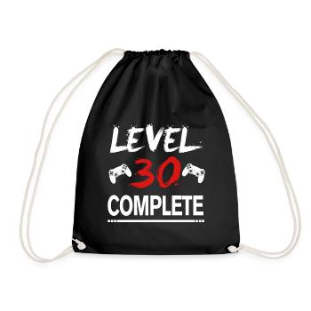 Cadeau 30e anniversaire du joueur niveau 30 complet - Sac de sport léger - noir - Devant