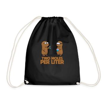 Chemistry Nerd - Two moles per liter - Drawstring Bag - black - Front