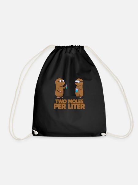 Chemistry Nerd - Two moles per liter - Drawstring Bag - black