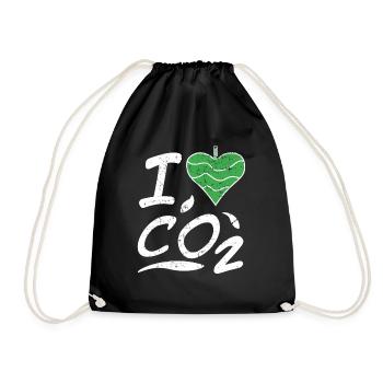 Climate Change I Love CO2 Vintage Gift Idea - Drawstring Bag - black - Front