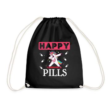 Party Unicorn - Drawstring Bag - black - Front
