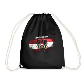 Autriche | Drapeau et armoiries, aigle fédéral - Sac de sport léger - noir - Devant