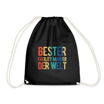 Bester Facility Manager der Welt lustiger Spruch - Turnbeutel - Schwarz - Vorne