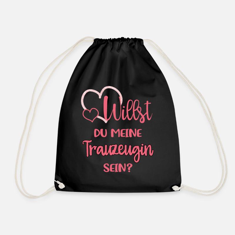 Willst du meine Trauzeugin sein? - Turnbeutel - Schwarz