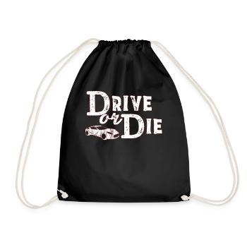 automobile - Drawstring Bag - black - Front
