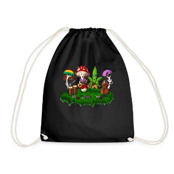 Hippie Mushrooms Psychedelic Festival - Drawstring Bag - black - Front