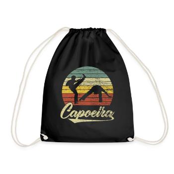 Capoeira Kämpfer Geschenk - Turnbeutel - Schwarz - Vorne