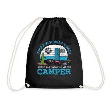 Camping - Drawstring Bag - black - Front