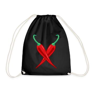 Chilli pepper hot - Drawstring Bag - black - Front