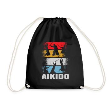 Aïkido rétro - Sac de sport léger - noir - Devant