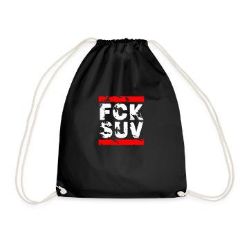 Fuck SUV FCK Climate Protection Fridays for Future FFF - Drawstring Bag - black - Front