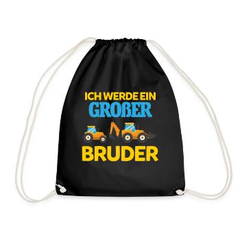 Ich Werde Großer Bruder - Turnbeutel - Schwarz - Vorne