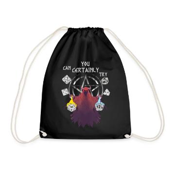 RPG Cube D20 Jeu de rôle Dice Dragons Pentagram - Sac de sport léger - noir - Devant