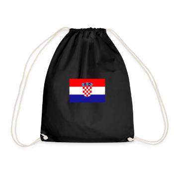 Kroatien Flagge Fahne kroatisch Zagreb Istrien - Turnbeutel - Schwarz - Vorne