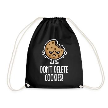 Do not delete cookies funny computer nerd humor - Drawstring Bag - black - Front