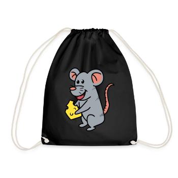 Souris Fromage Rongeur Souris Faim Animaux Bébé - Sac de sport léger - noir - Devant