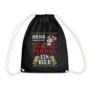 Weihnachten Bier Weihnachtsfeier - Turnbeutel - Schwarz - Vorne