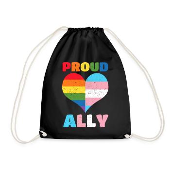 Proud Ally - Drawstring Bag - black - Front