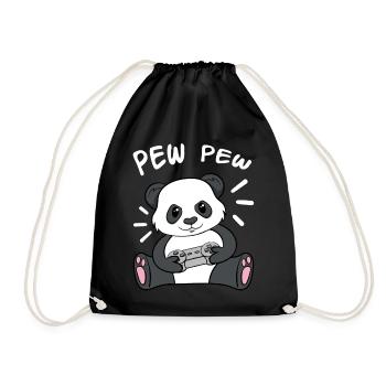 Pew Pew Panda - Turnbeutel - Schwarz - Vorne