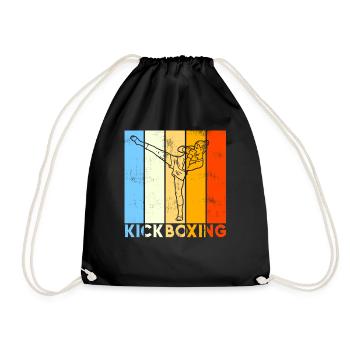 Vintage Boxen Kickboxen Geschenk - Turnbeutel - Schwarz - Vorne