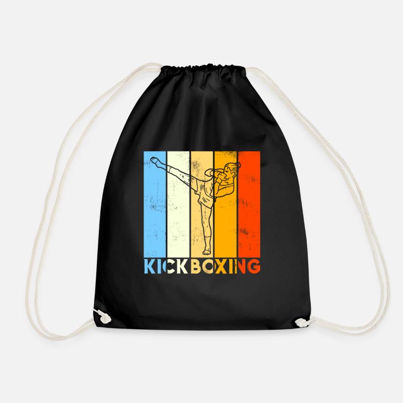 Vintage Boxen Kickboxen Geschenk - Turnbeutel - Schwarz