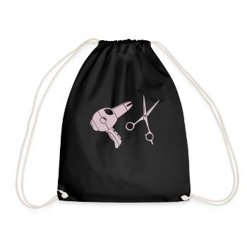 hair stylist - Drawstring Bag - black - Front