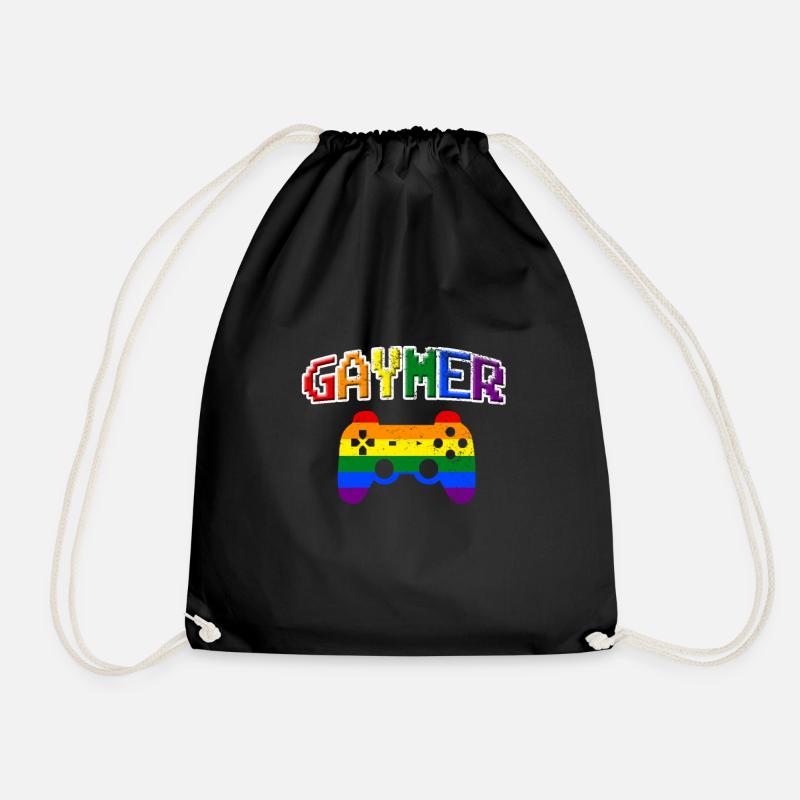 Gay Pride Gift - Drawstring Bag - black