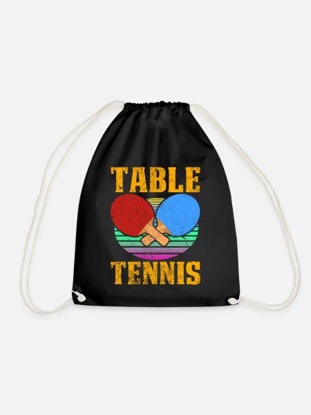 Tischtennis Liebhaber Grafik - Turnbeutel - Schwarz