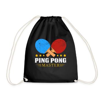 PingPong Meister Logo - Turnbeutel - Schwarz - Vorne