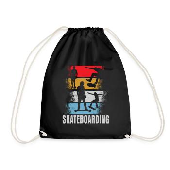 Skateboard Skate Retro Gift - Sac de sport léger - noir - Devant