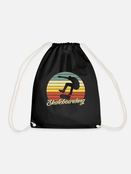 Skateboard Skaten Skateboarder Retro - Turnbeutel - Schwarz