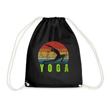 Yoga Puls Spiritualität Wellness - Turnbeutel - Schwarz - Vorne