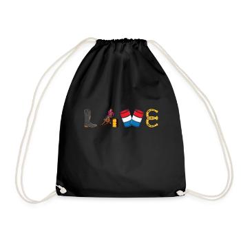 Barrel Racing LIEBE Reitstiefel - Turnbeutel - Schwarz - Vorne