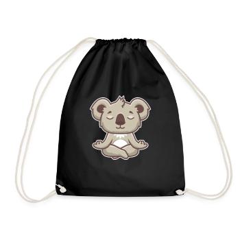 Yoga Koala Australien Meditation Namaste Geschenk - Turnbeutel - Schwarz - Vorne