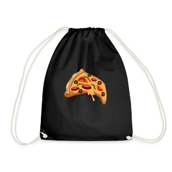 Pizza piece of pizzeria - Drawstring Bag - black - Front