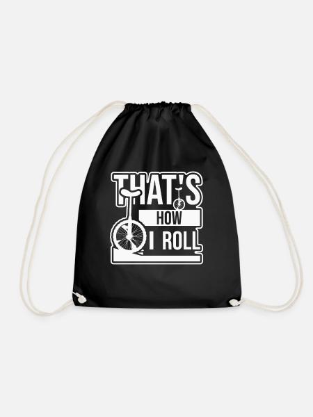 unicycling - Drawstring Bag - black
