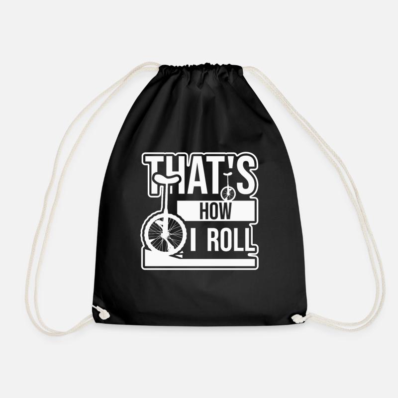 unicycling - Drawstring Bag - black