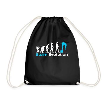 Schwimmen Evolution - Turnbeutel - Schwarz - Vorne