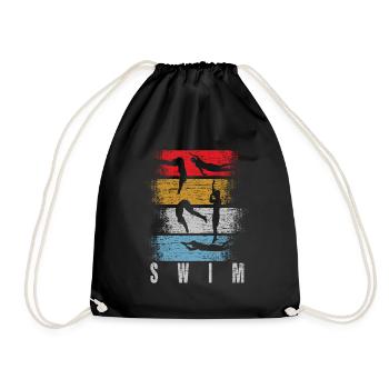 Moniteur de natation rétro - Sac de sport léger - noir - Devant