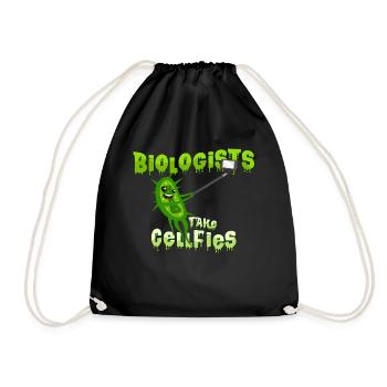 Biologists Cells Selfie - Drawstring Bag - black - Front