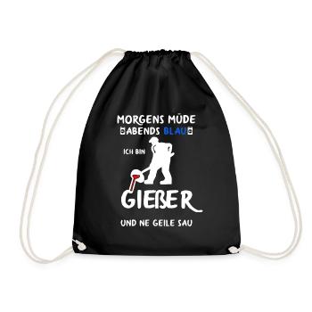 Gießer Giesser Schmelzer Gießereimechaniker - Turnbeutel - Schwarz - Vorne