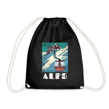 Alpen Geschenk - Turnbeutel - Schwarz - Vorne