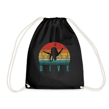 Diving Water sports swimming pool - Drawstring Bag - black - Front