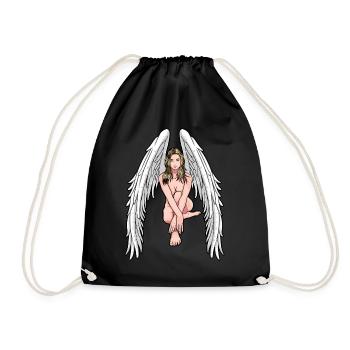 Xmas Christmas Angel Guardian Angel Heavenly - Drawstring Bag - black - Front