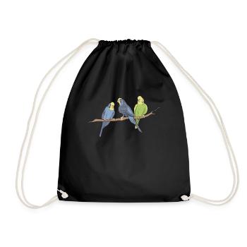 oiseaux - Sac de sport léger - noir - Devant