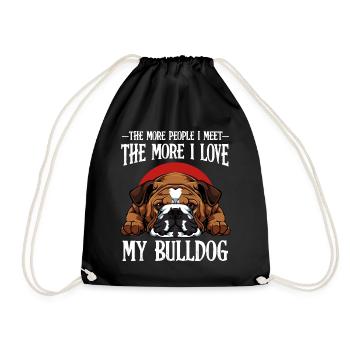 Bulldog-Liebe: Mehr Menschen, Mehr Liebe - Turnbeutel - Schwarz - Vorne